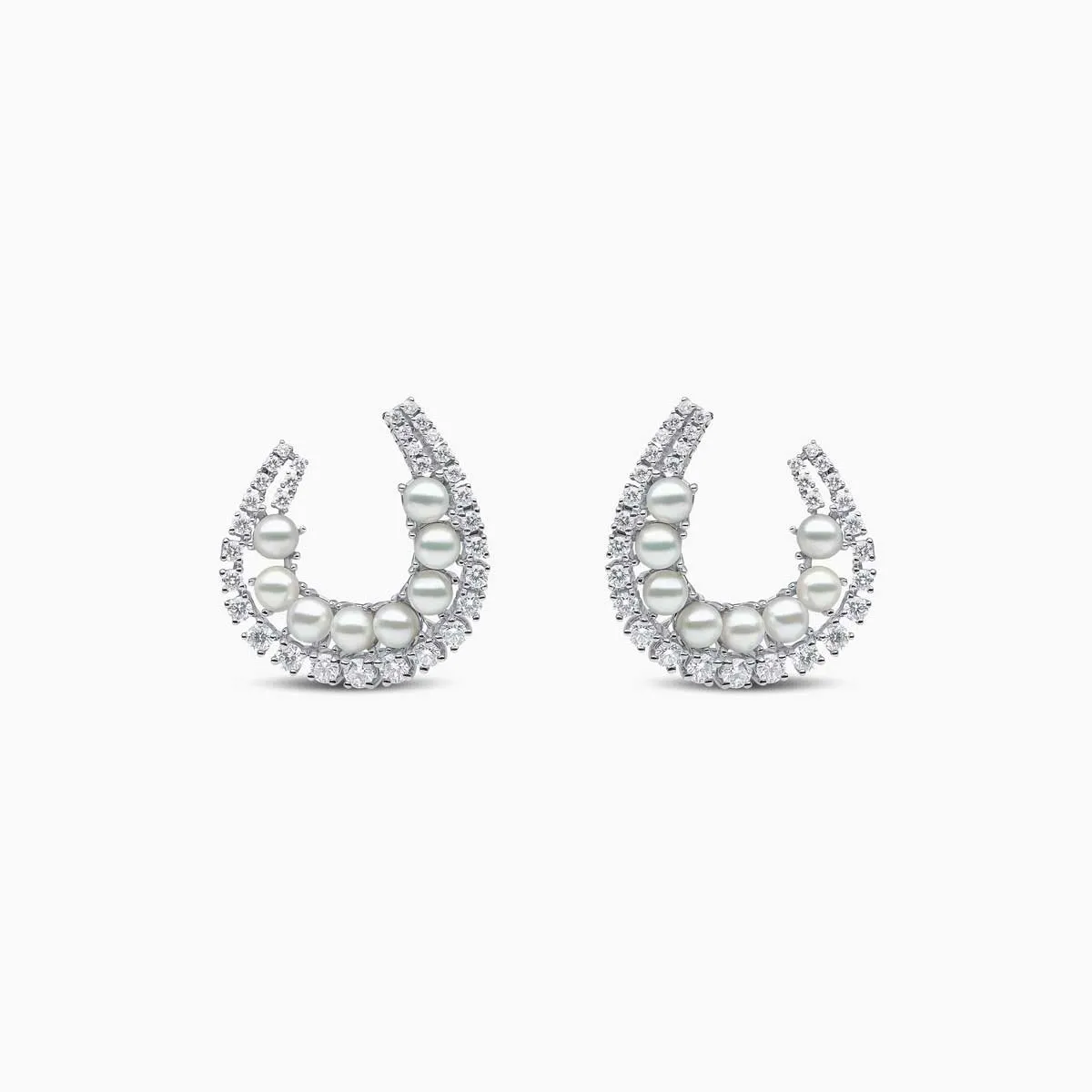 Raindrop 18K Gold Akoya Pearl and Diamond Hoop Earrings