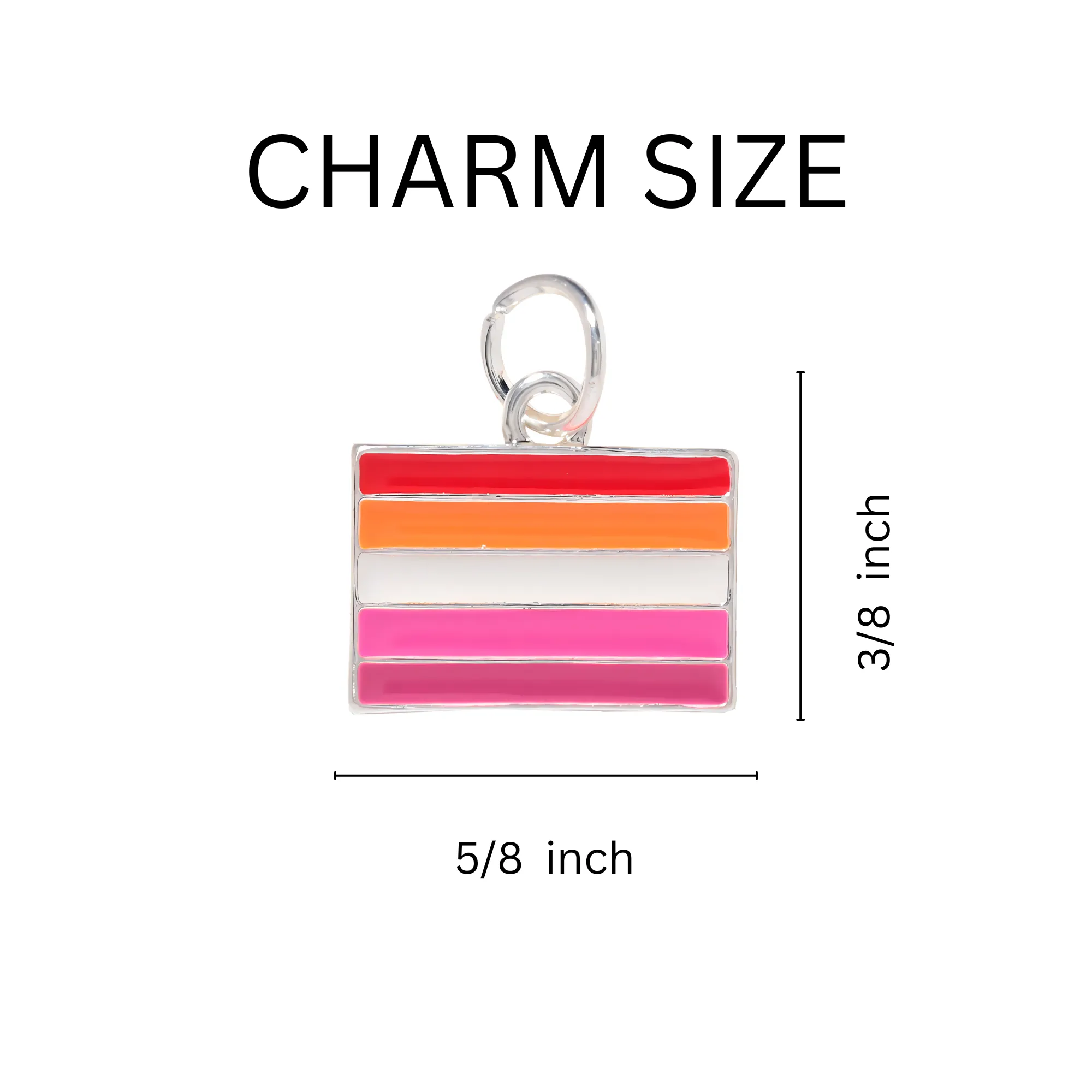 Rectangle Sunset Lesbian Flag Necklaces