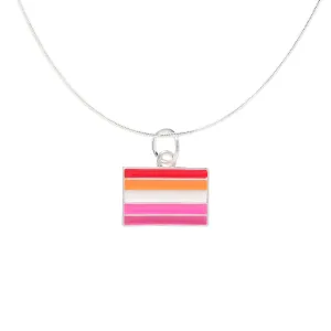 Rectangle Sunset Lesbian Flag Necklaces