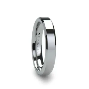 ROMA Women's Beveled Tungsten Carbide Wedding Ring - 4mm & 6mm