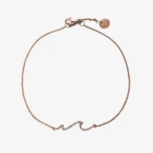 Rose Gold Pave Wave Anklet