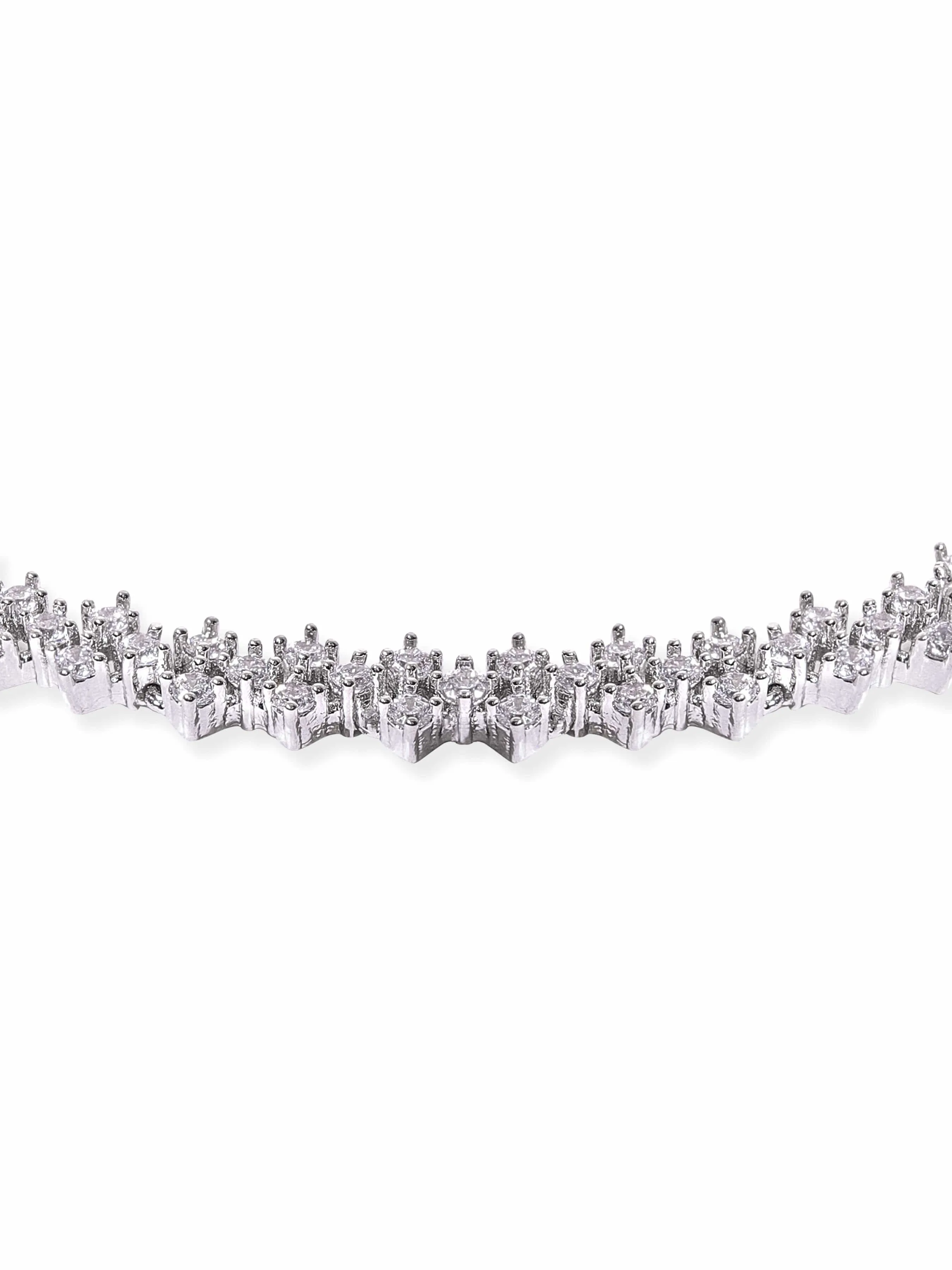 Rubans Rhodium plated Zirconia studded chic Classy Bracelet