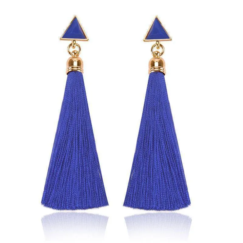 Sale!! Triangle Long Tassel Earrings