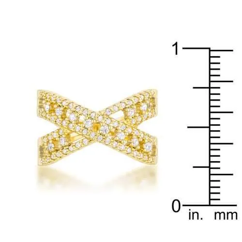 Sandy 0.37ct CZ 14k Gold Classic Criss Cross Ring