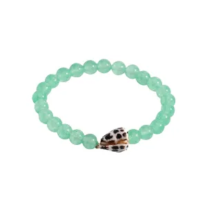 *Seafoam Gemstone Cone Shell Bracelet, S/M