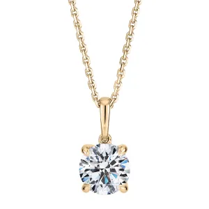 Signature Simulant Diamond 1.00 carat* round brilliant solitaire pendant in 14 carat yellow gold