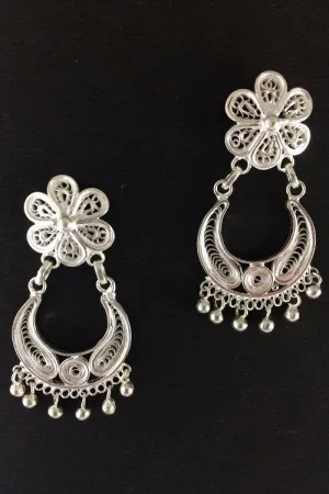 Silver Linings "Chandbali" Silver Filigree Earrings