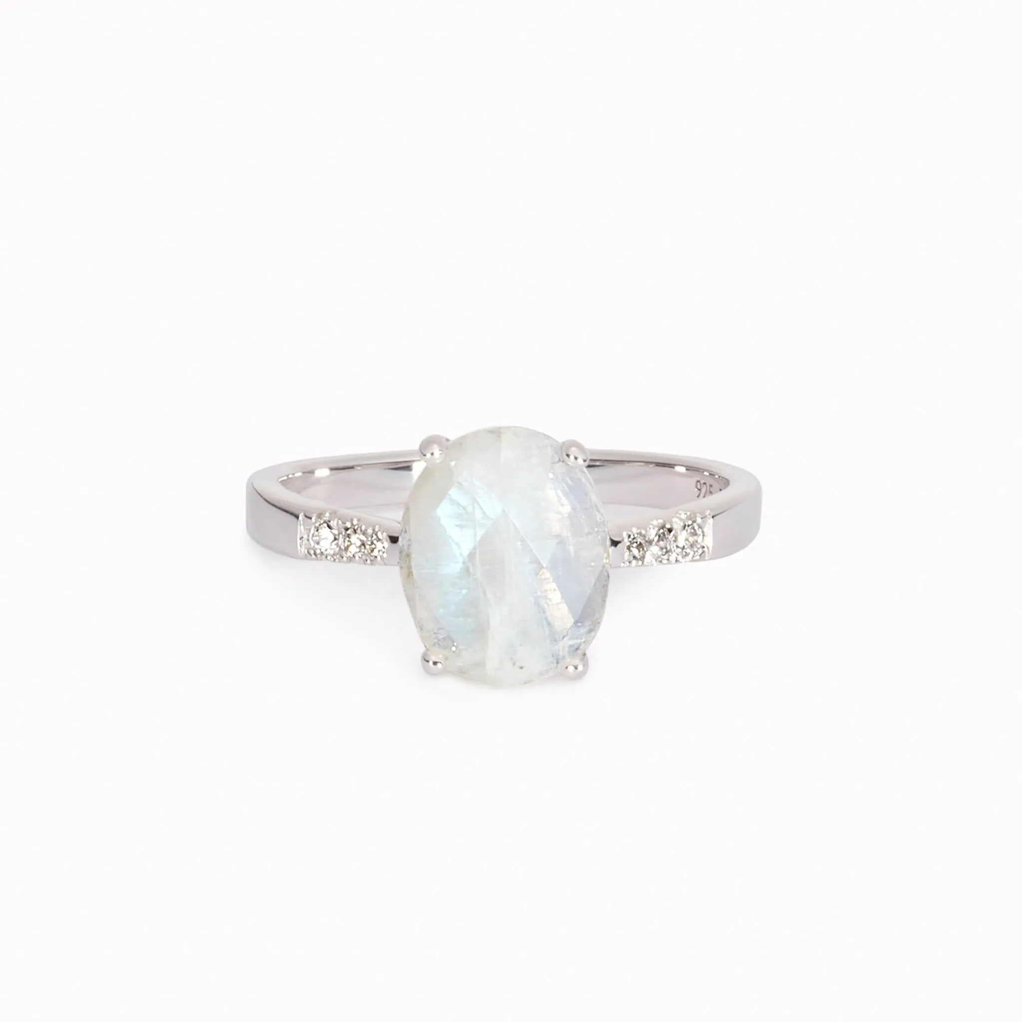 Silver Moonstone Ring - Serena