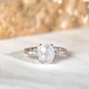 Silver Moonstone Ring - Serena