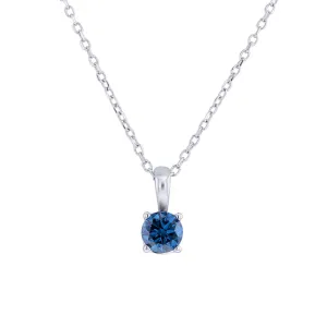 Sky Blue Diamond Solitaire Necklace 1/4ct