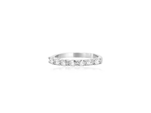 Small Oval Diamond Half Eternity Platinum Ring