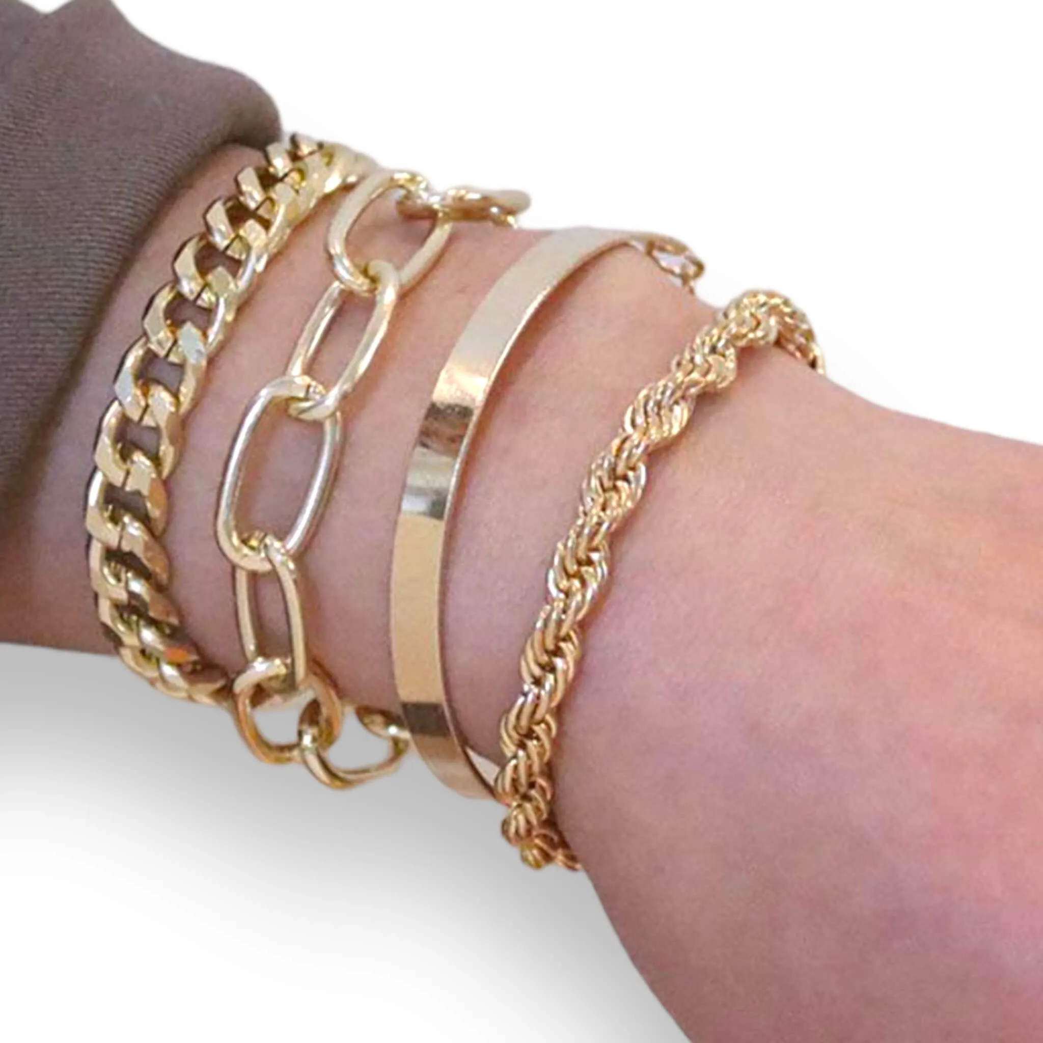 Stack Chunky Bracelets Set