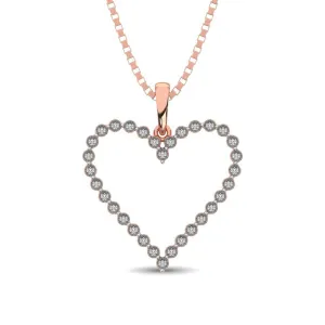 Sterling Silver 1/10 Ct.Tw. Diamond Heart Pendant