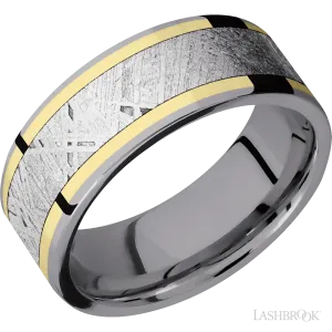 Tantalum with Polish Finish and 14K Yellow Gold Inlay - 8MM