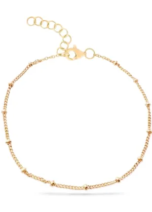 Thin Ball Segment Chain Anklet