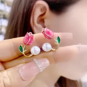 Trendy Elegant  Tulip Flower Earrings