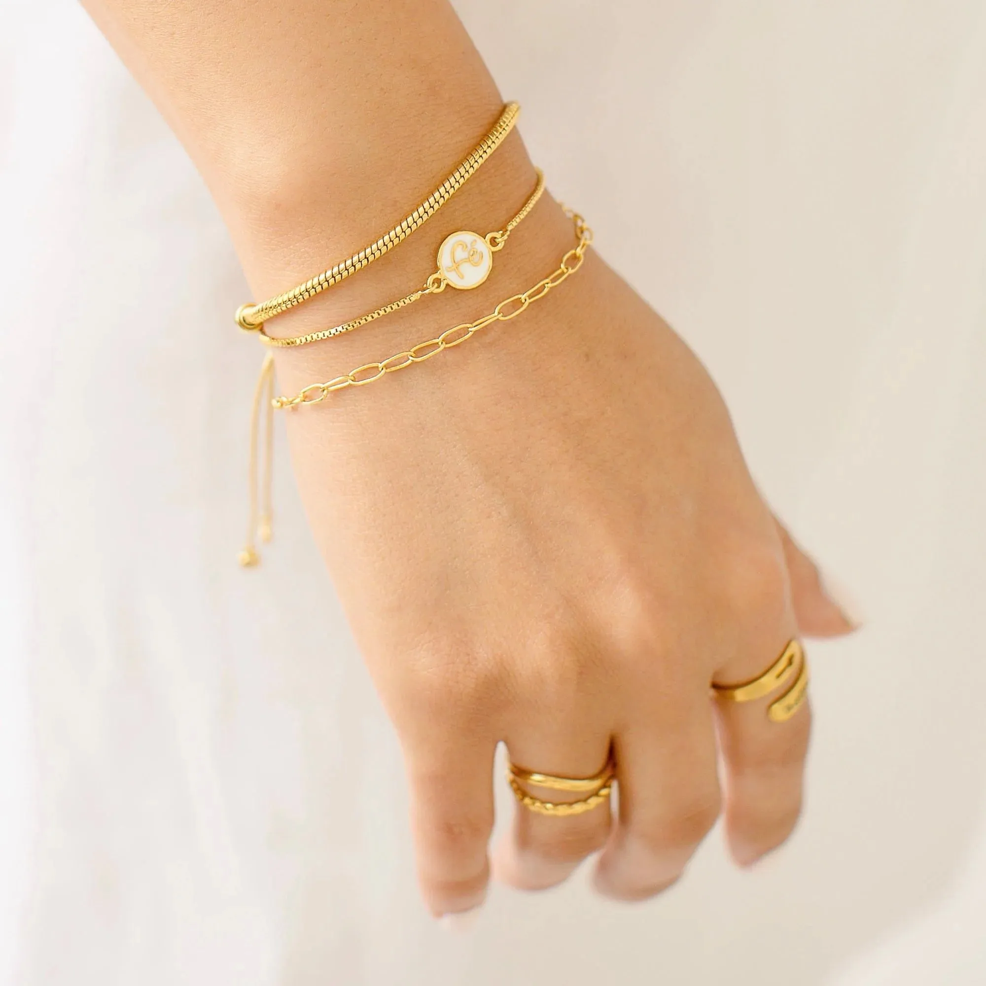 Twisted Rope Adjustable Bracelet in Gold and Silver