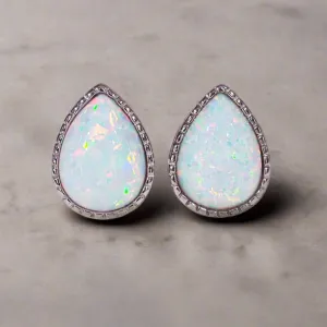 White Opal Earrings